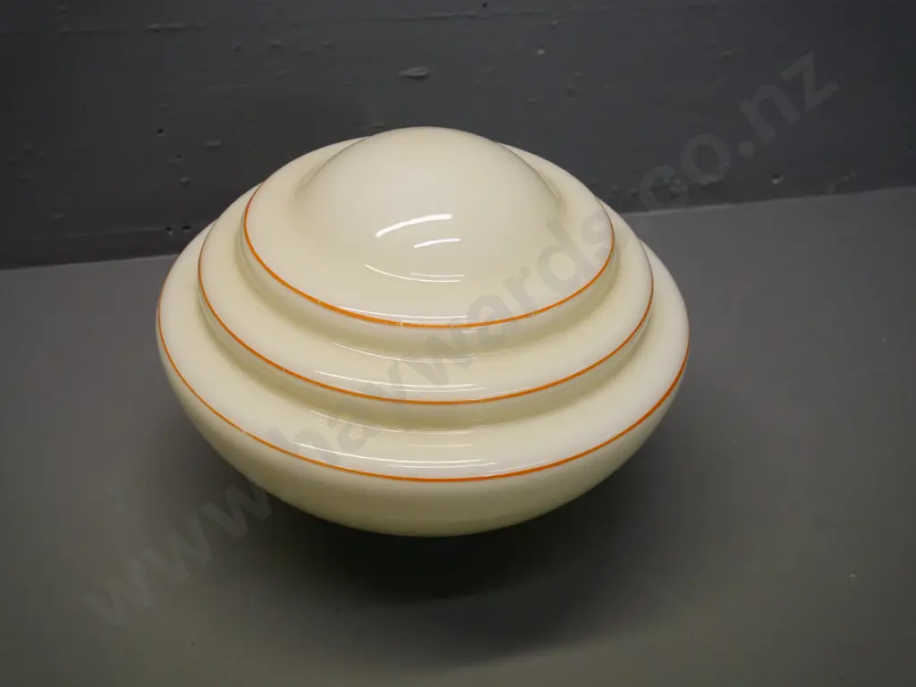 deco stepped cream glass orange striped light shade with chrome journal - diameter 290 Image 1++