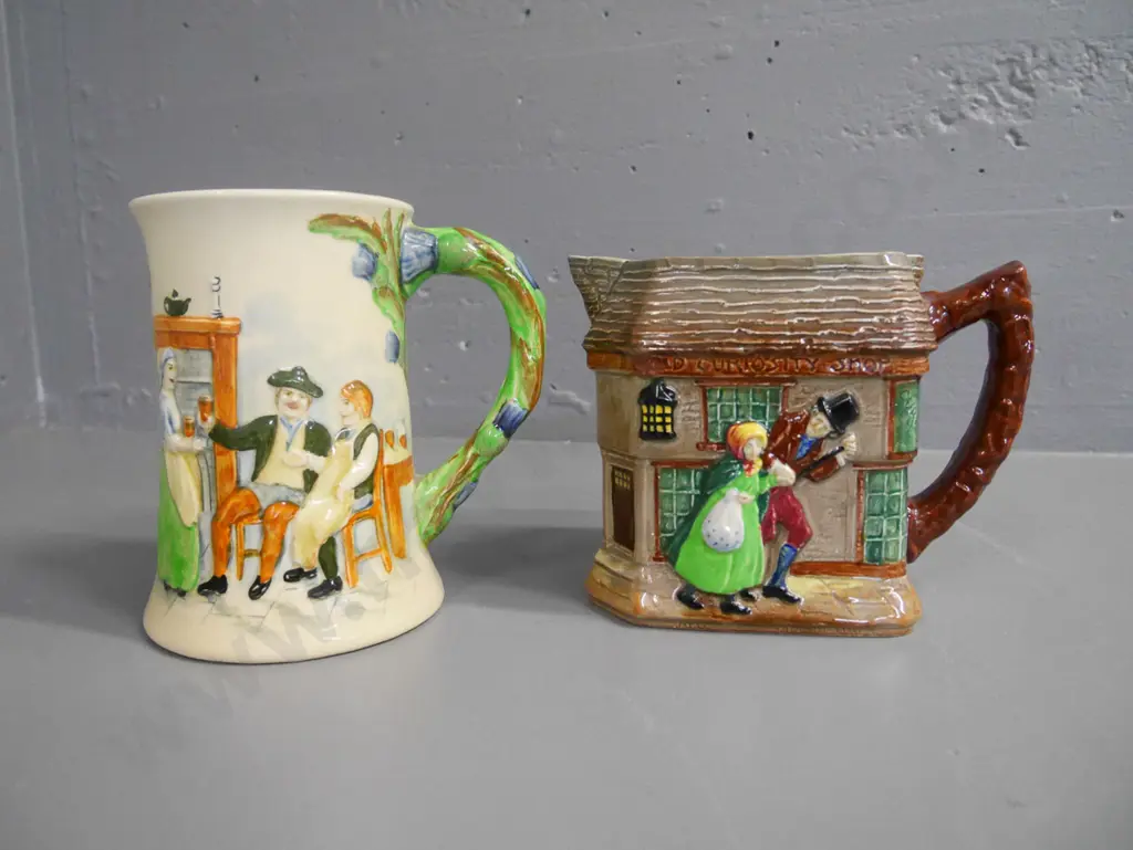 Crown Devon beer mug, Royal Doulton Olde Curiosity Shop jug H-155 Image 1++