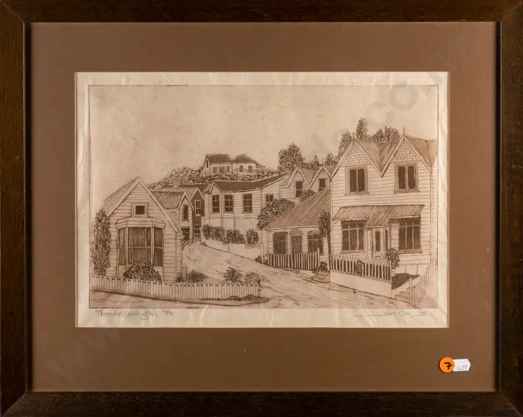 John Clere '83 - ltd edition print 20/80 - "Thorndon Wellington" H-200 W-320 (some creasing) Image 1++