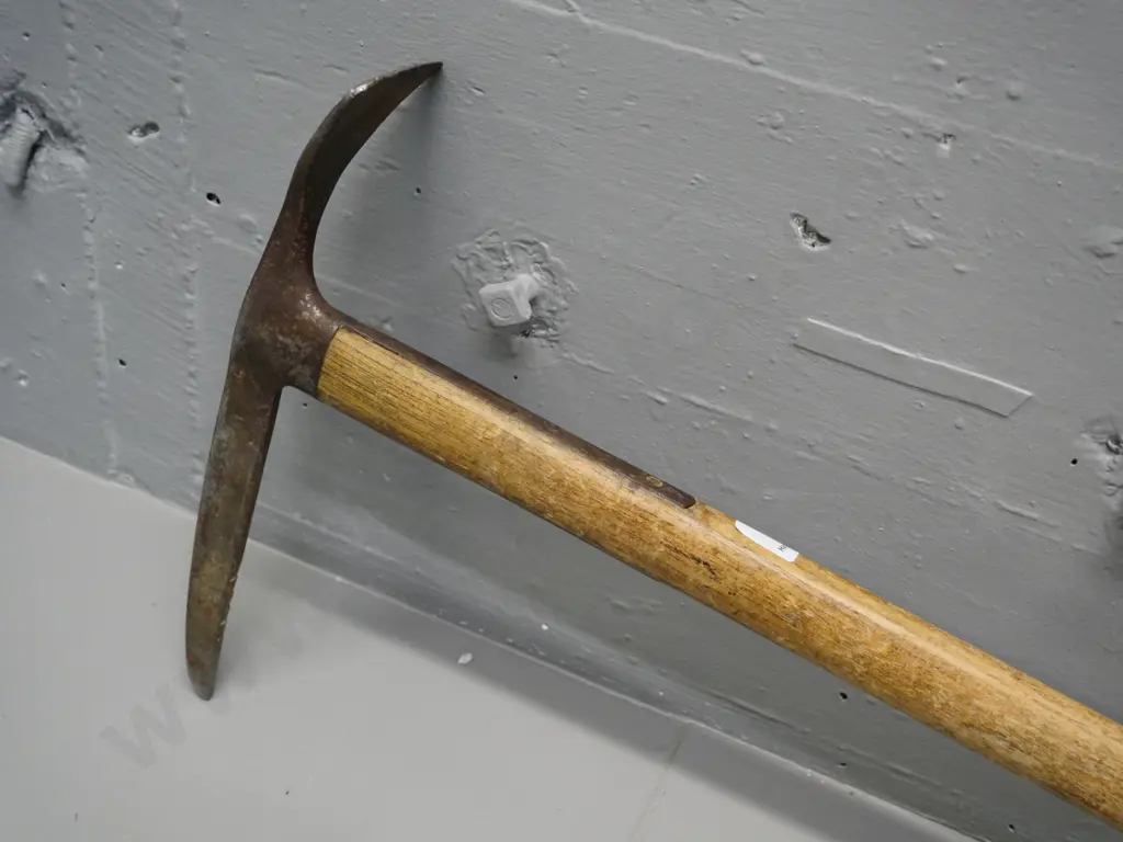 vintage Andenmatten Switzerland ice axe - corrosion and some splitting to wood L-990 Image 1++