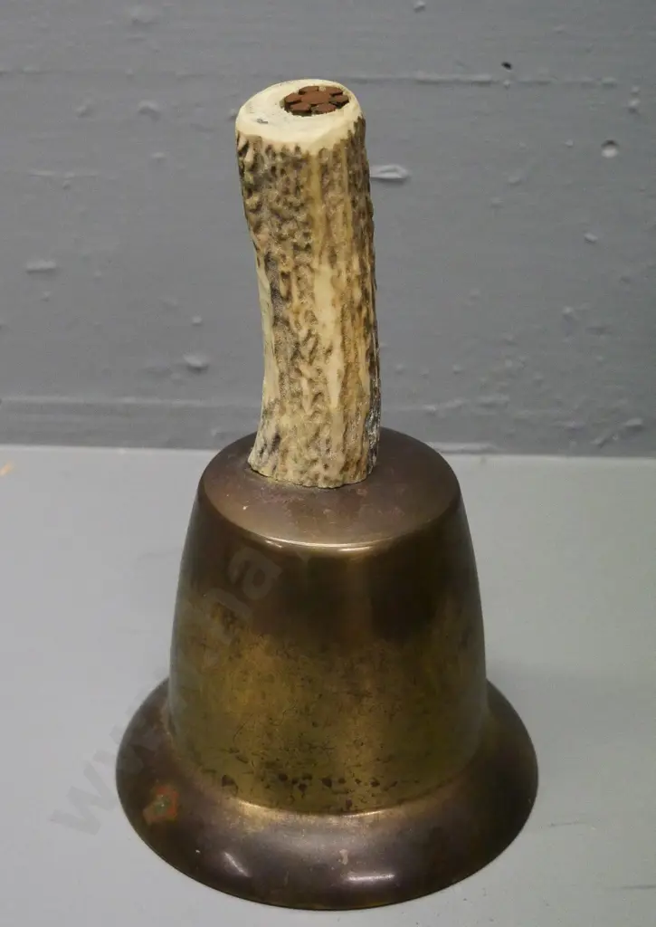 brass bell with horn handle H-230 Image 1++