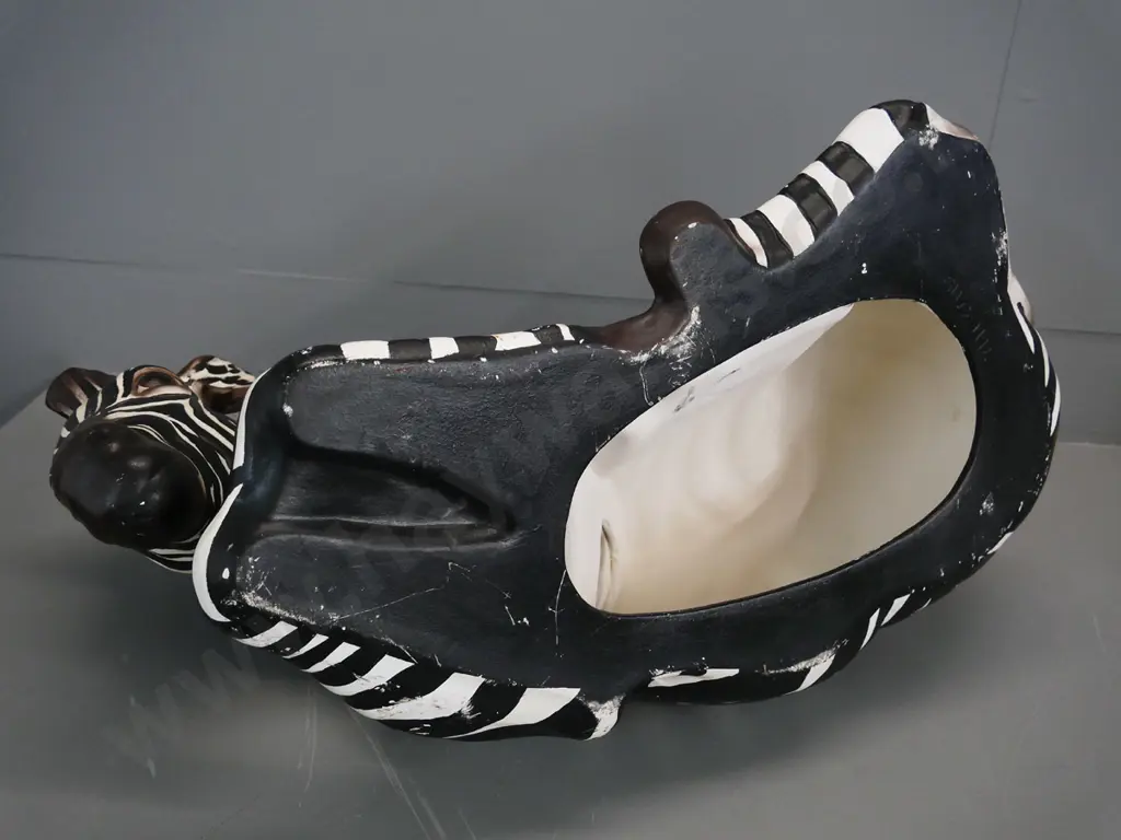 large ceramic zebra - numerous small bits of paint loss H-370 L-570 Image 1++