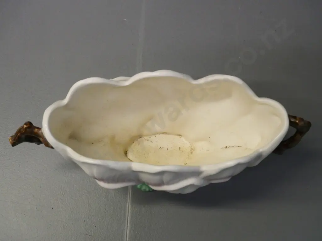 Sylvac lotus or water-lily handled vase No. 3221 - some discolouration H-160 W-300 at handle Image 1++