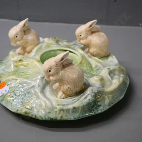 Sylvac 3-rabbit posie vase No 1312 - diameter 210