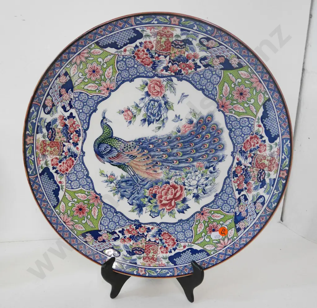 oriental peacock themed charger Diam-380 Image 1++