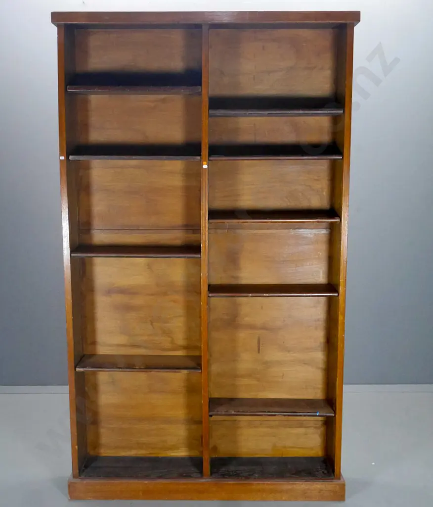 vintage large solid timber bookcase with 9 adjustable shelves H-2120 W-1220 D-200 Image 1++