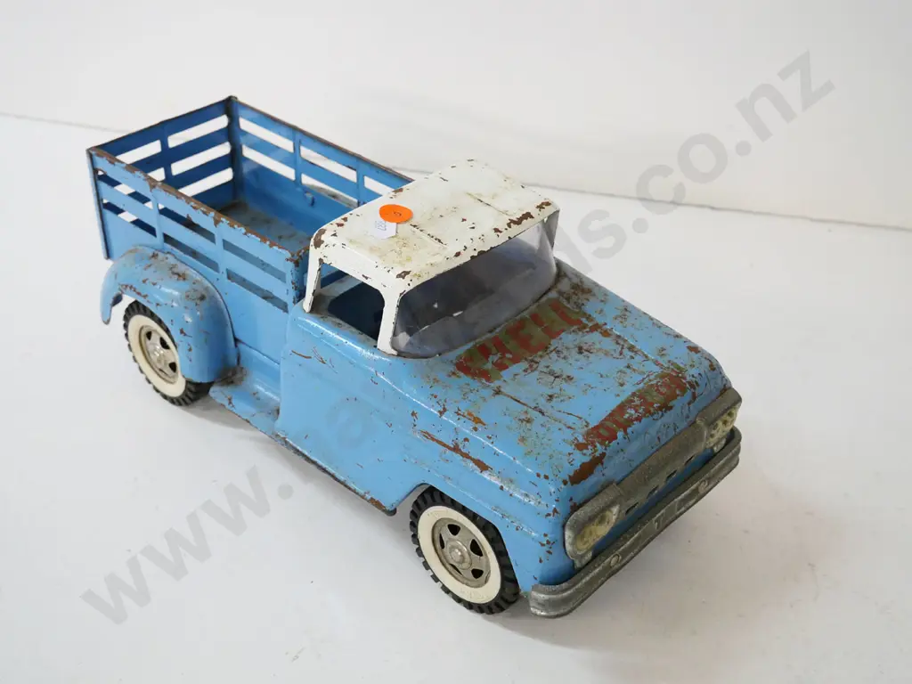 vintage Tonka pickup truck with Shell decal - has corrosion and pitting L-350 Image 1++
