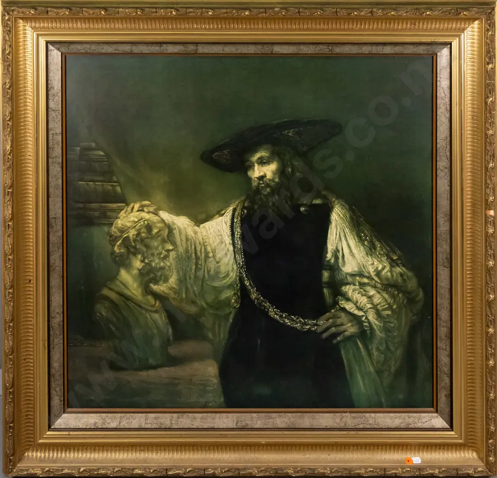 gilt framed print - male portrait- slight damage to frame H-710 W-660 Image 1++