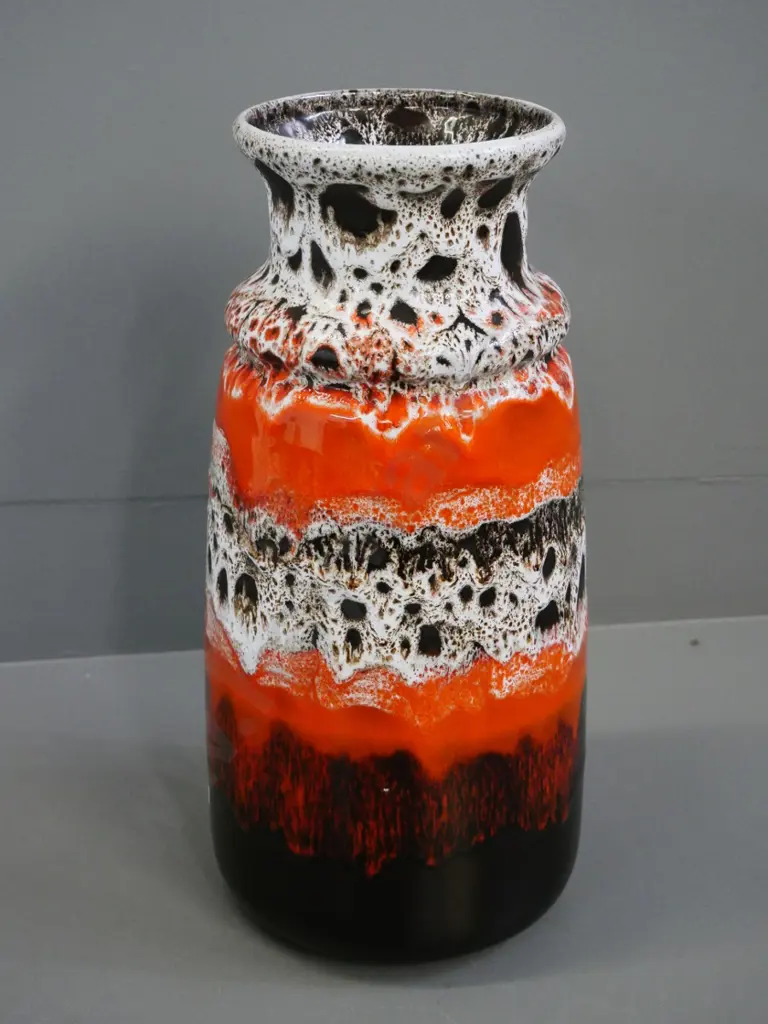 large Blue Mountain Apollo trickle glaze pottery vase H-370 Image 1++