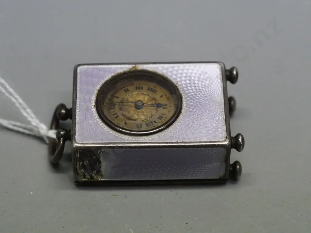 restorer's Valme Switzerland miniature carriage clock - movement loose, damage to enamel H-40 W-25 Image 1++