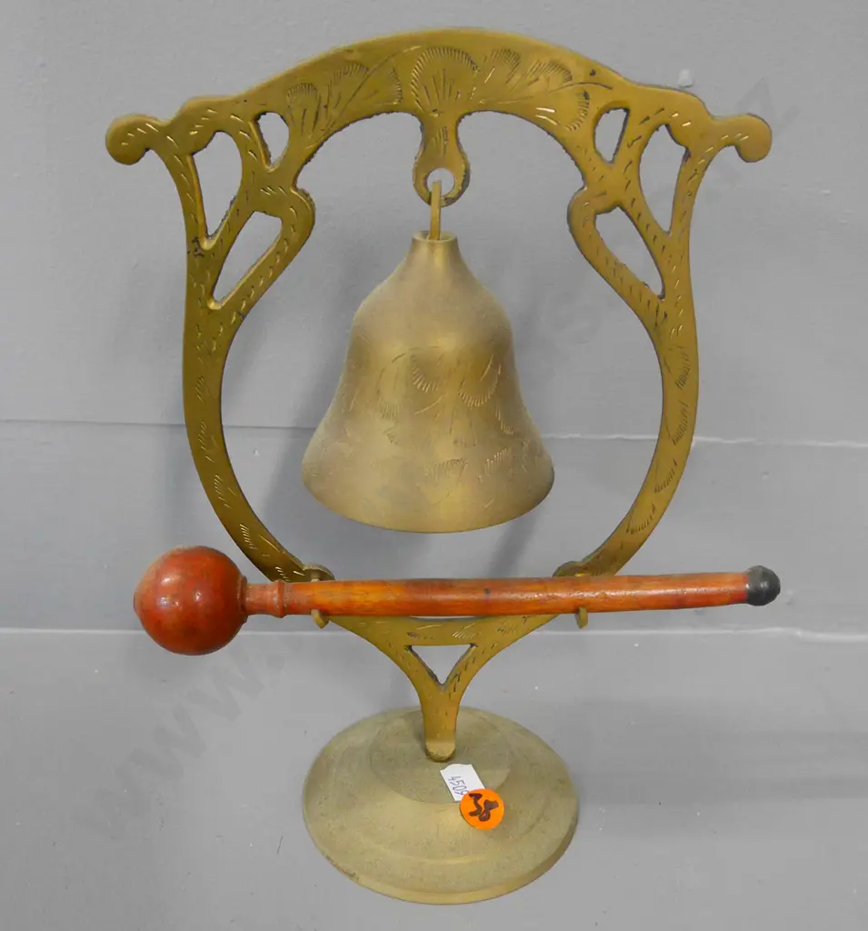 brass bell on stand H-240 Image 1++