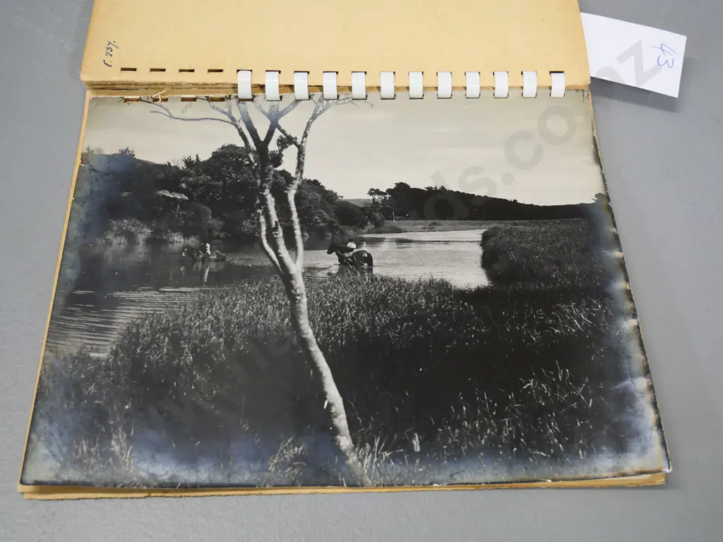 scrap-book and photo album full of Kawhia region articles with various vintage photos Image 1++