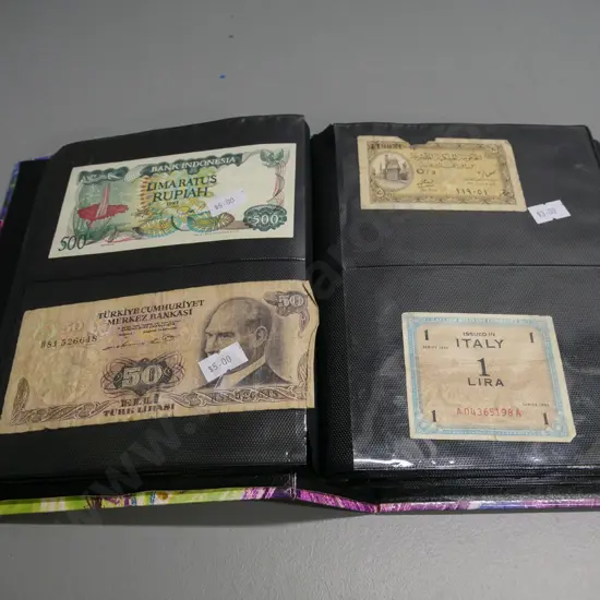 album of various foreign paper bank notes