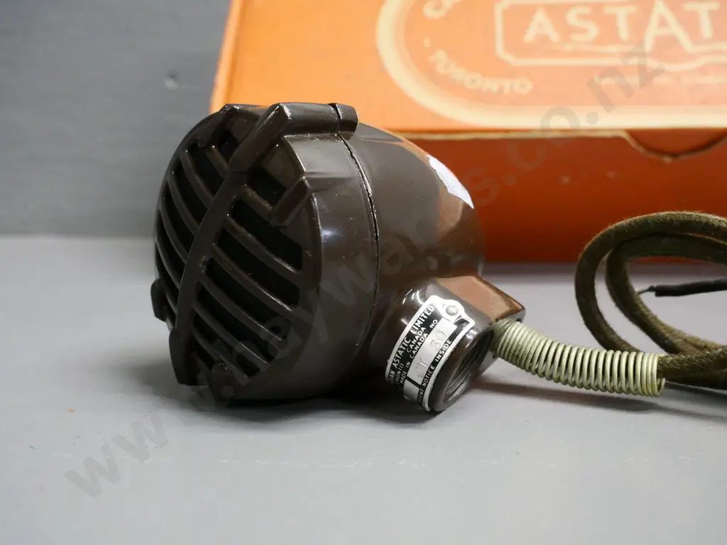 vintage Canadian Astatic Ltd. microphone in original box - no stand, bare wire ends Image 1++