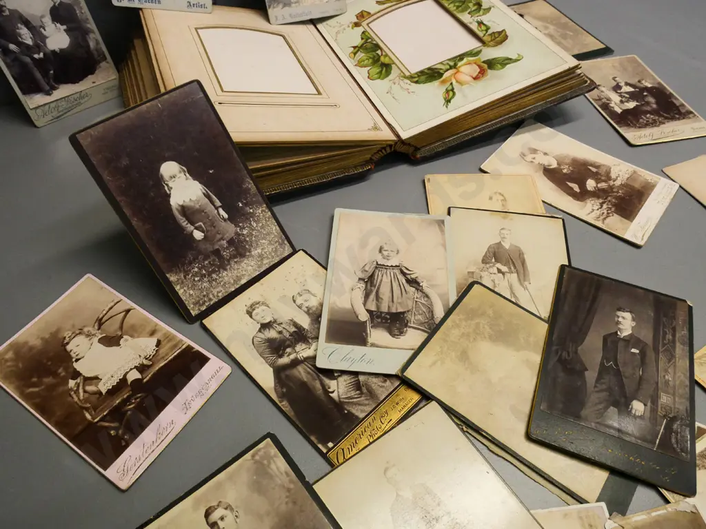 large collection of Victorian vintage photographs & a worn photo album: Dunedin, Timaru, Gore, Invercargill, Temuka etc. Image 1++