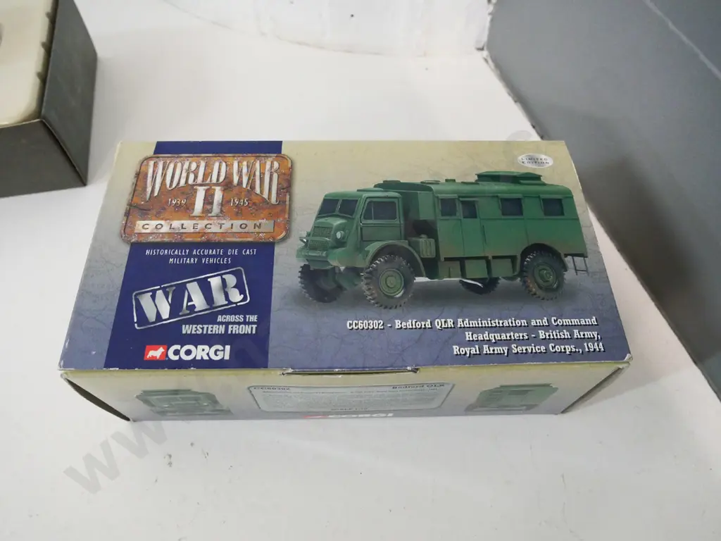 2 boxed Corgi WW2 die-cast 1:50 scale model vehicles - Bedford trucks Image 1++