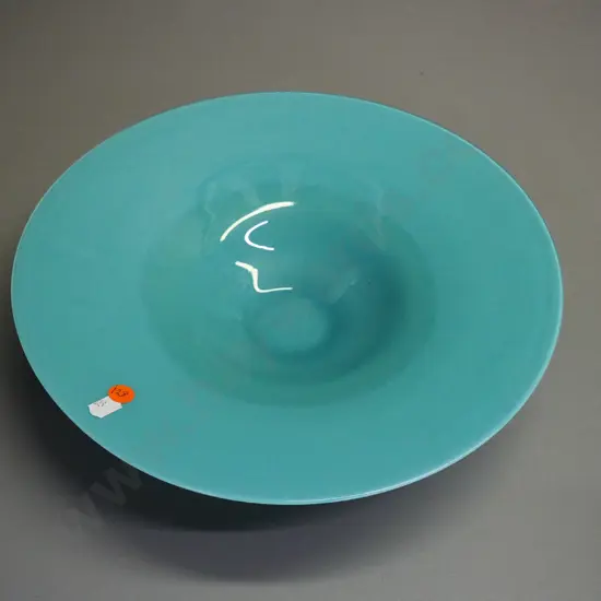 turquoise art glass bowl - diameter 320