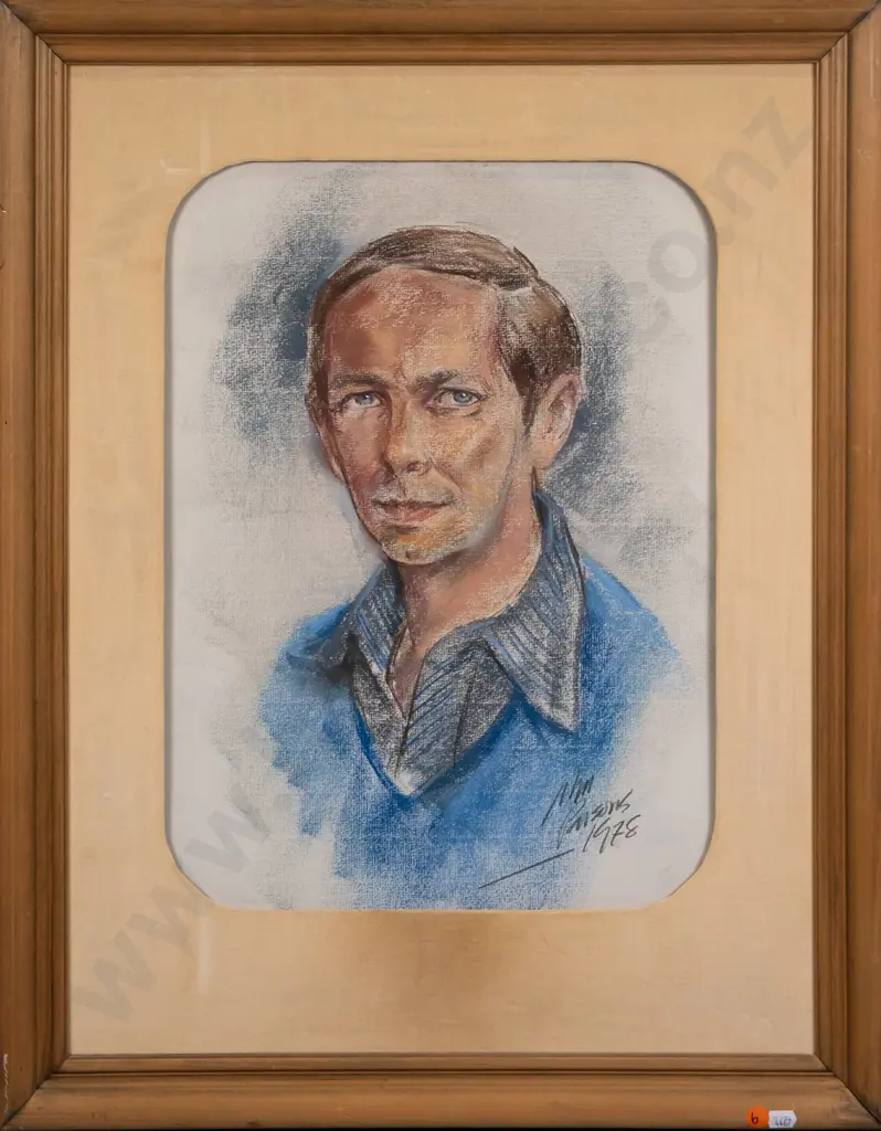 Parsons 1978 - framed pastel - male portrait H-450 W-330 Image 1++