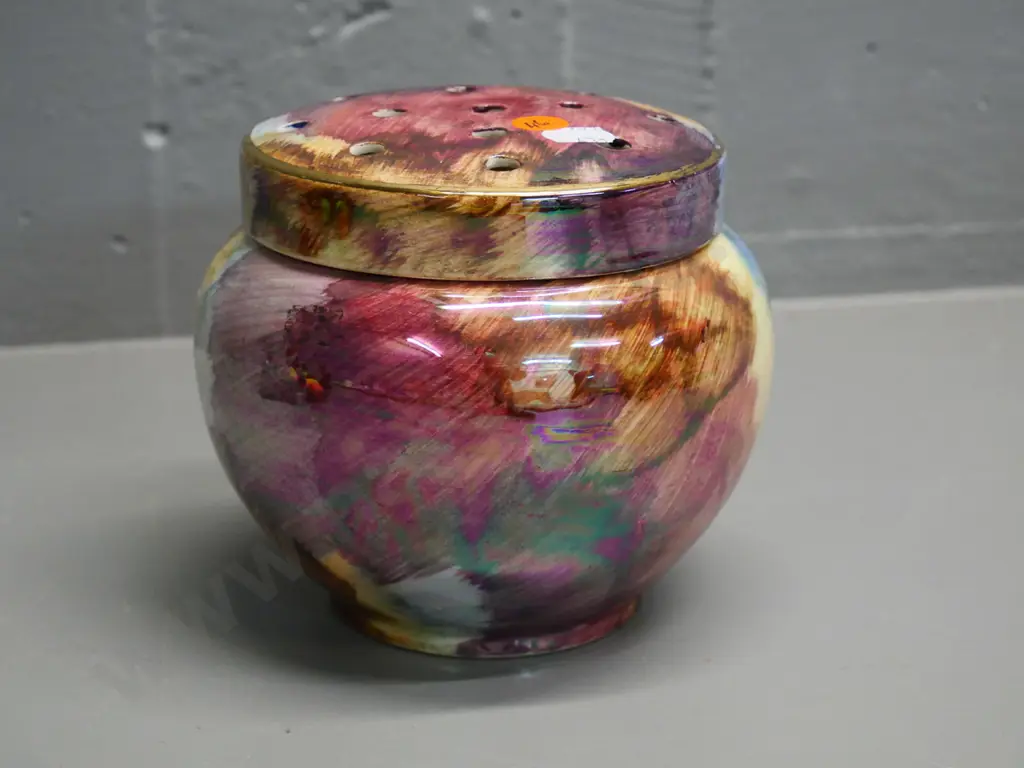 Old Court Ware hand-painted lustre glaze rose bowl H-130 D-140 Image 1++