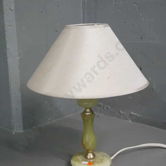 Italian alabaster and brass table lamp - with shade H-390 Diameter 300