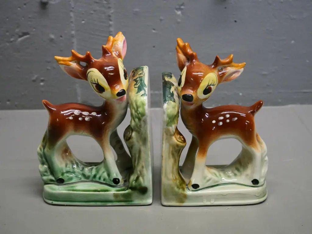 pair of porcelain Bambi book-ends H-160 W-110 Image 1++