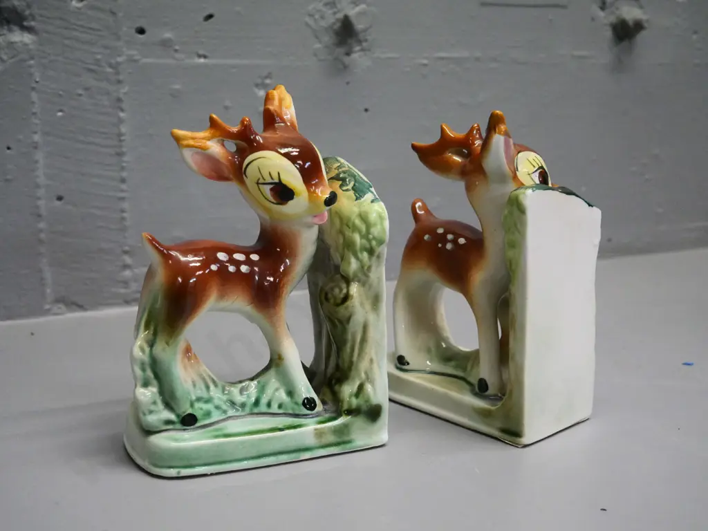 pair of porcelain Bambi book-ends H-160 W-110 Image 1++