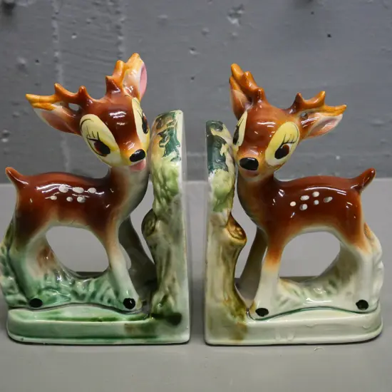 pair of porcelain Bambi book-ends H-160 W-110
