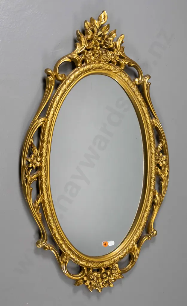gilt framed wall mirror H-730 W-420 Image 1++