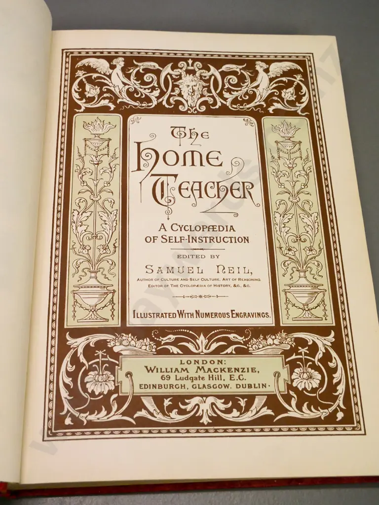 3 volume 'The Home Teacher' with numerous maps and illustrations - ed. Samuel Neil circa 1890s Image 1++