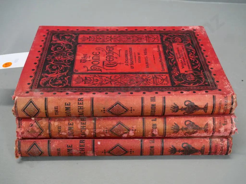 3 volume 'The Home Teacher' with numerous maps and illustrations - ed. Samuel Neil circa 1890s Image 1++