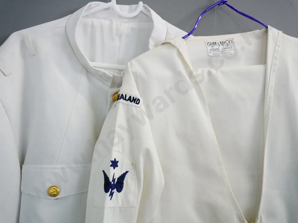 2 New Zealand Navy garments - sailor's top and trousers and a Naval dress jacket Image 1++