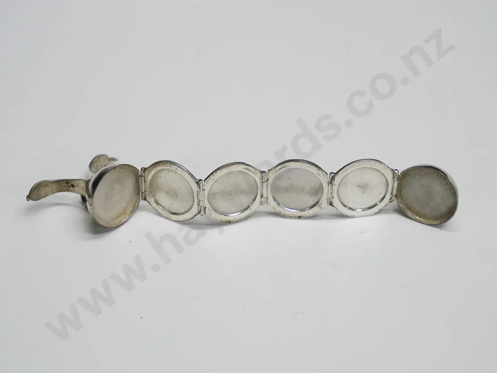 silver ball locket with concertina opening photo panels - marked 925 Mexico Image 1++