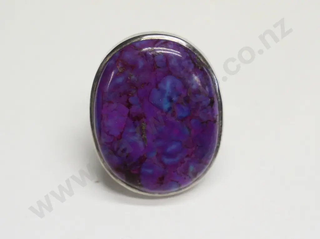 silver & purple stone ring stamped 925 Image 1++