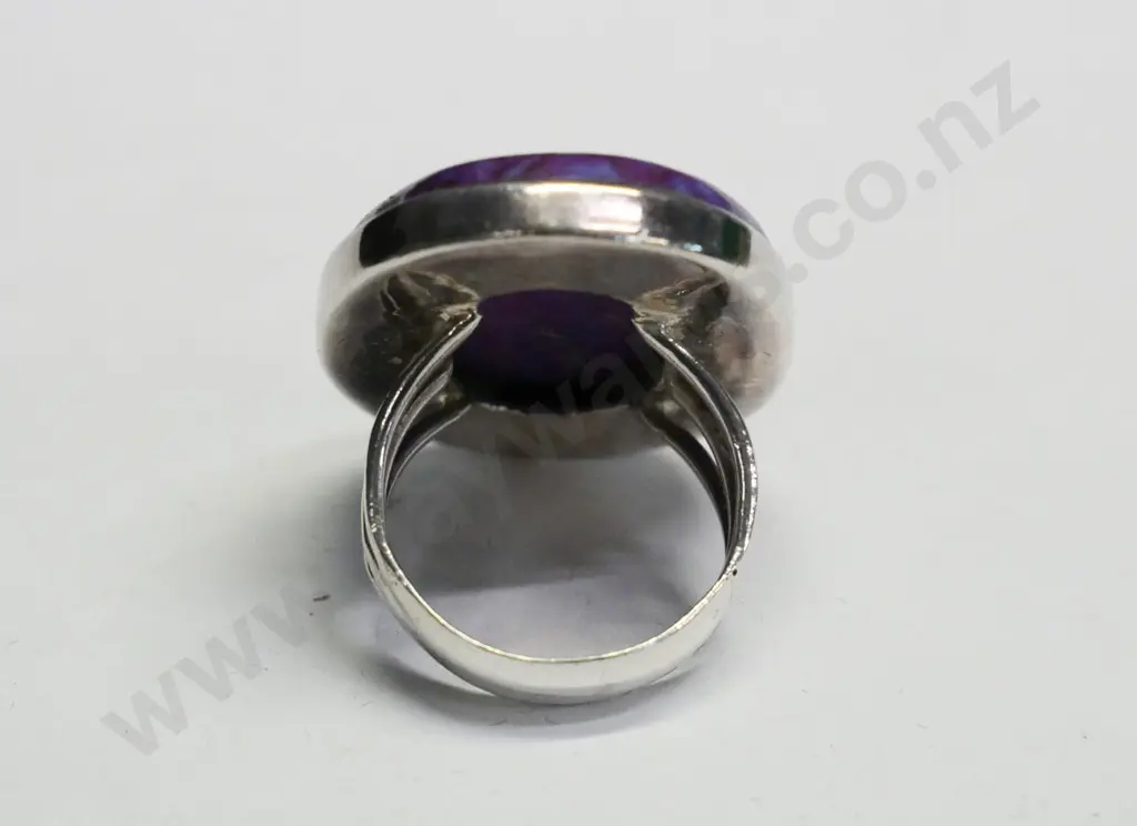 silver & purple stone ring stamped 925 Image 1++