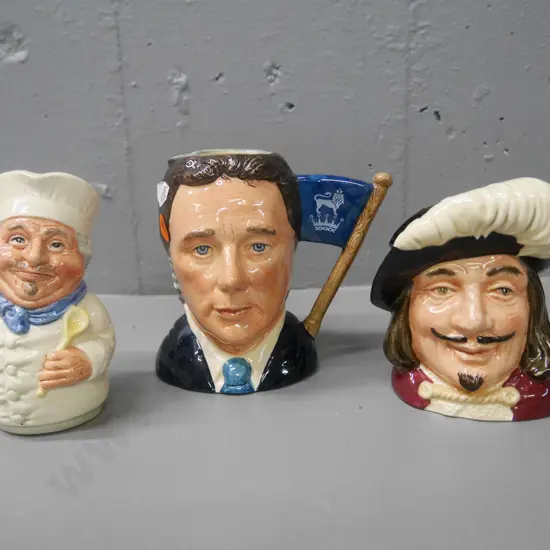 3x  Royal Doulton Toby jugs, including Sir Henry Doulton and Michael Doulton