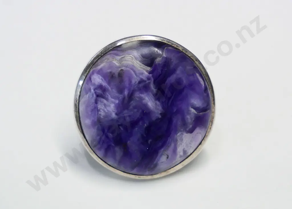 silver & purple stone ring stamped 925 Image 1++