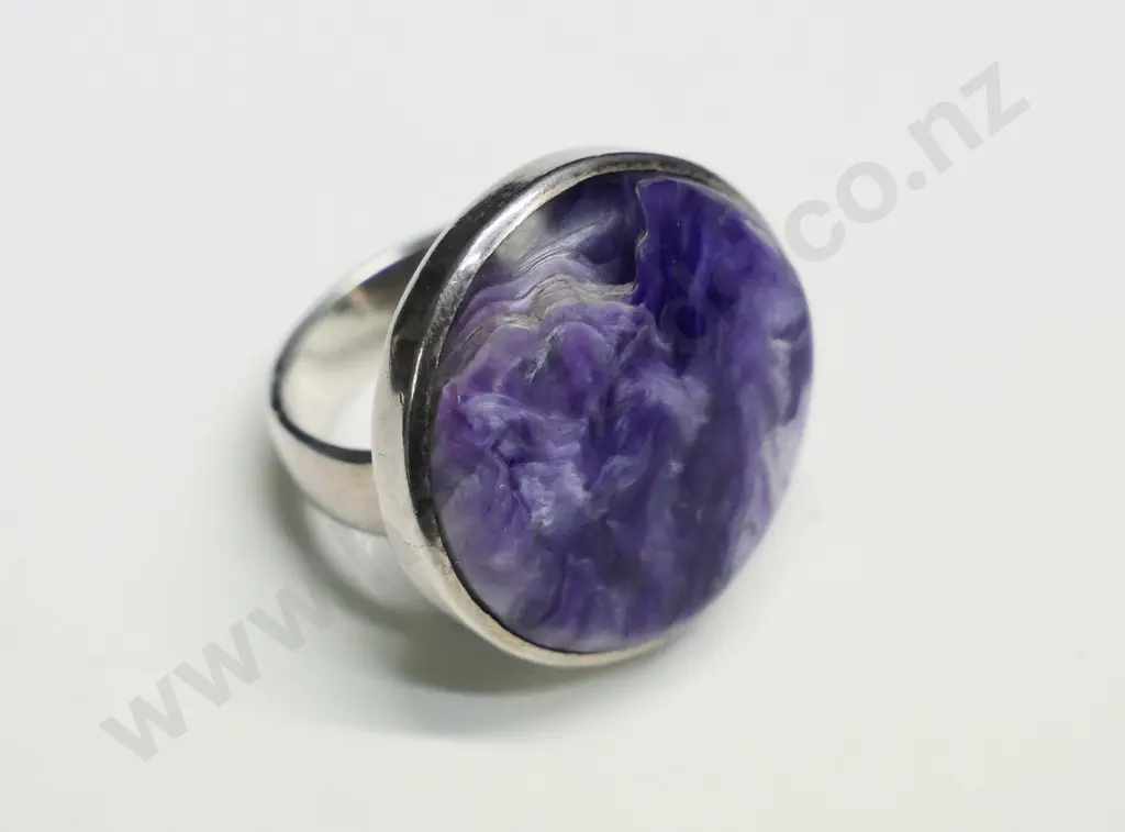 silver & purple stone ring stamped 925 Image 1++