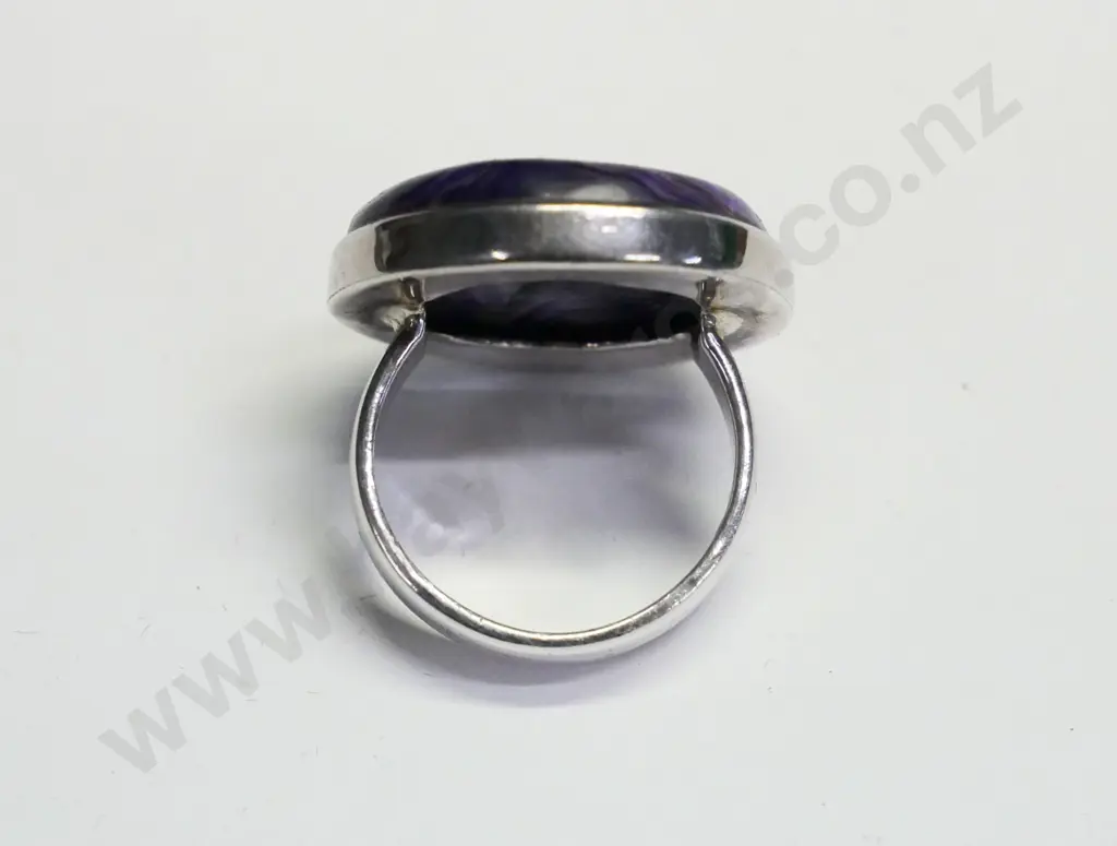 silver & purple stone ring stamped 925 Image 1++