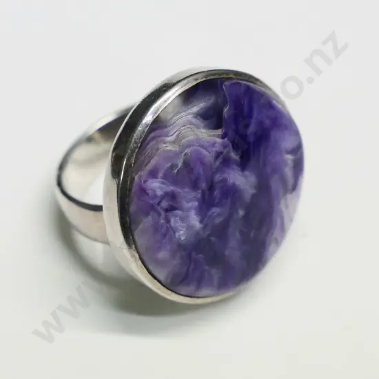 silver & purple stone ring stamped 925