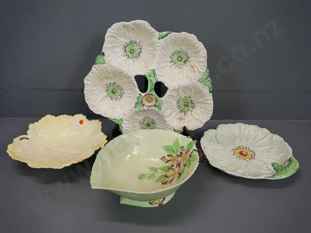 4 pieces of Carlton Ware - poppy dish, plate and 2 bowls Image 1++