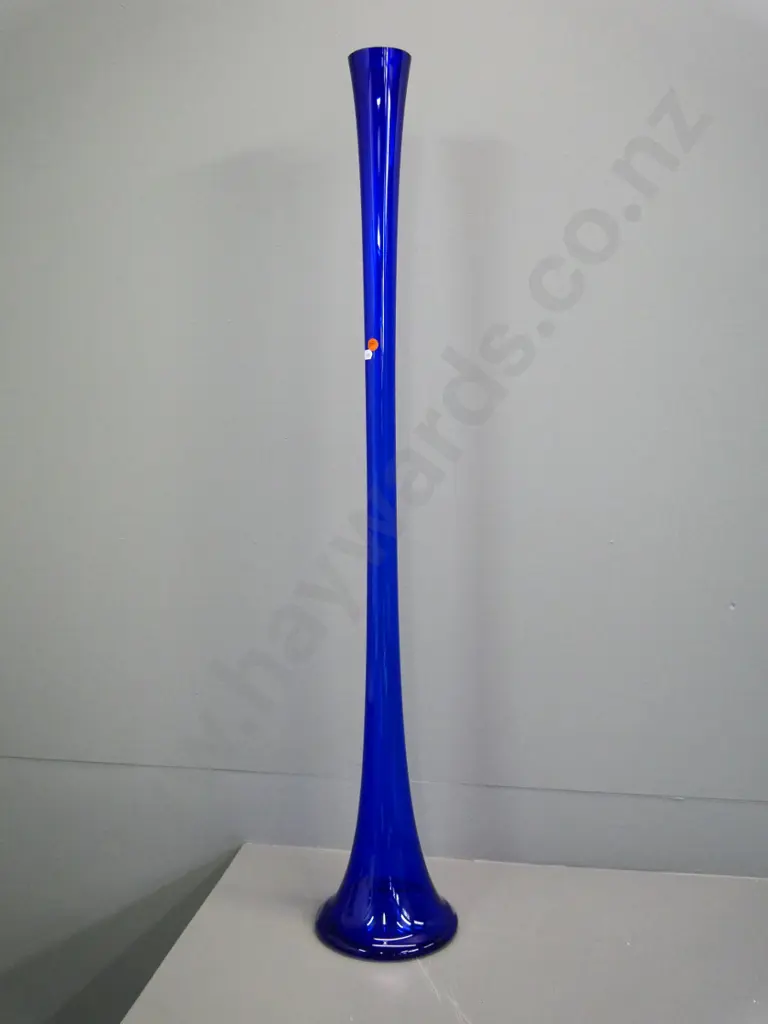 very tall cobalt blue glass vase H-1040 Image 1++