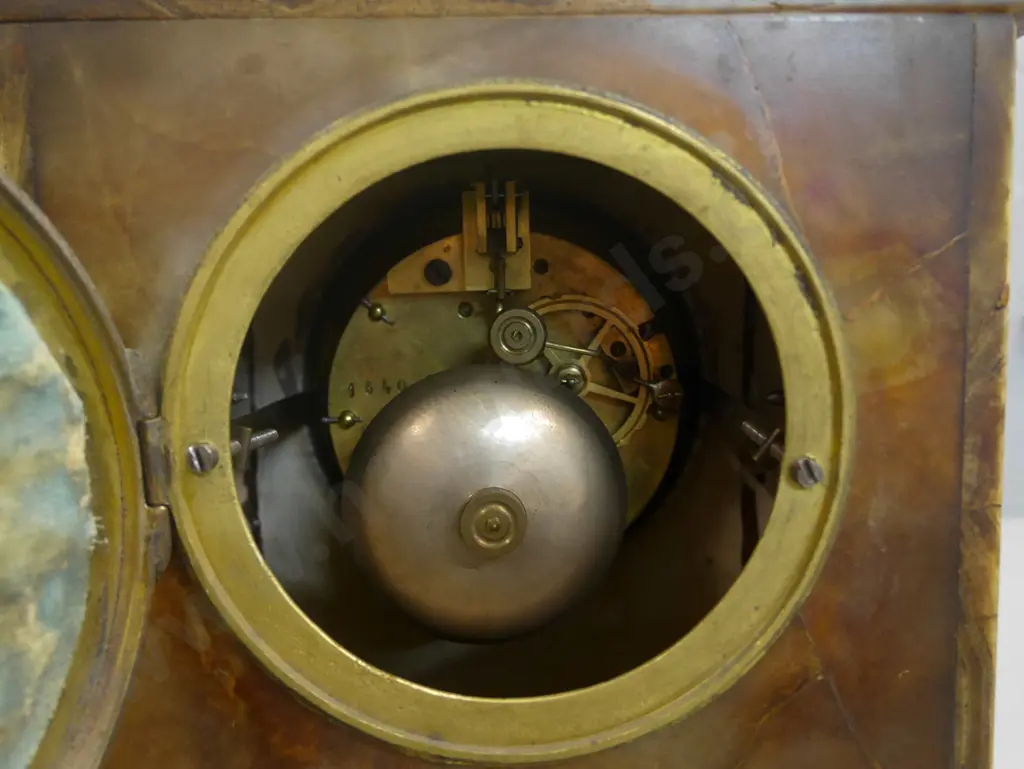 French marble clock with ormolu mounts - 1640 etched on clock mechanism H-500 (working) Image 1++