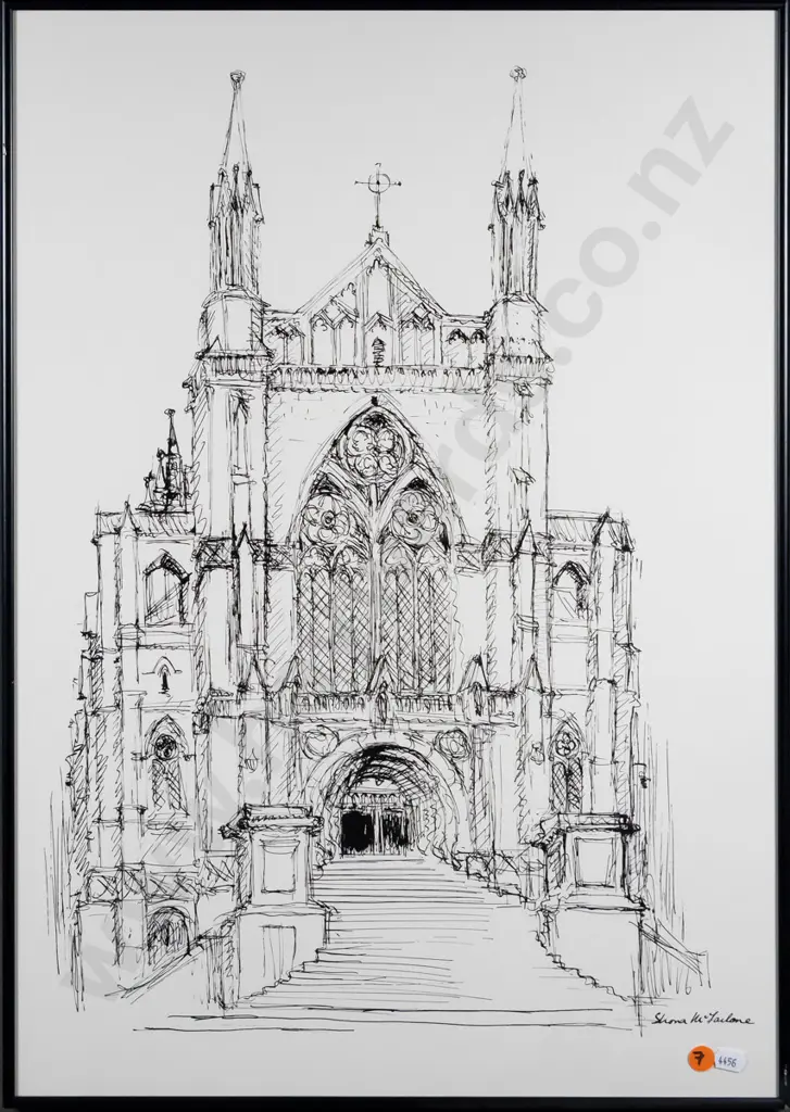 Shona McFarlane - framed print - St Pauls Cathedral Dunedin H-600 W-420 Image 1++