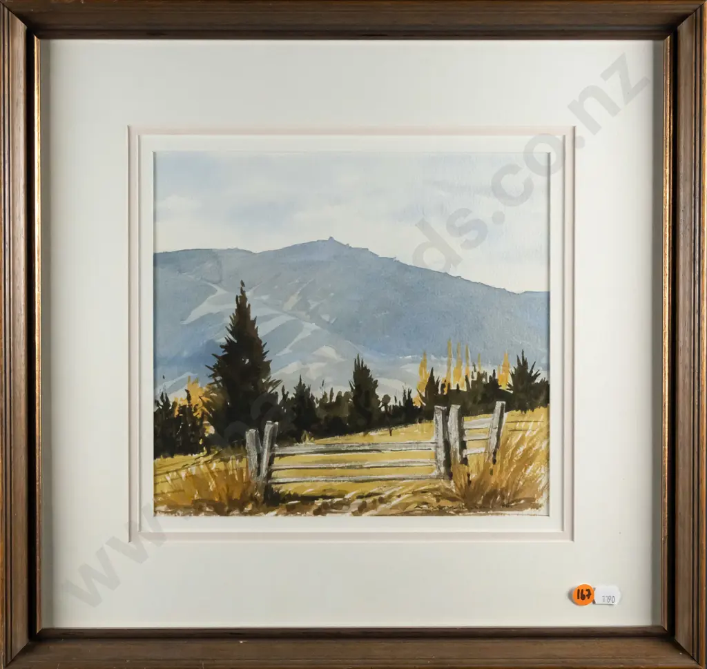 AW Wilson '86 - framed watercolour - "Central Hills" H-230 W-250 Image 1++