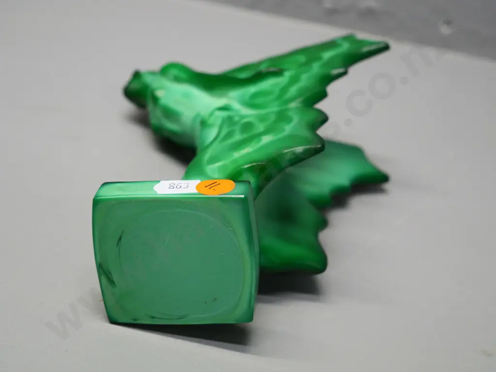 deco green moulded glass? or composite figurine H-200 D-140 Image 1++