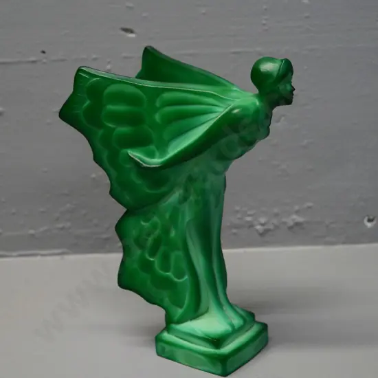 deco green moulded glass? or composite figurine H-200 D-140