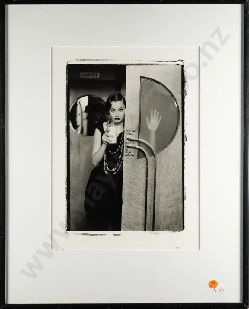 framed fashion photograph circa 1980s, photographer unknown - debris under glass, frame is H520 W420 Image 1++