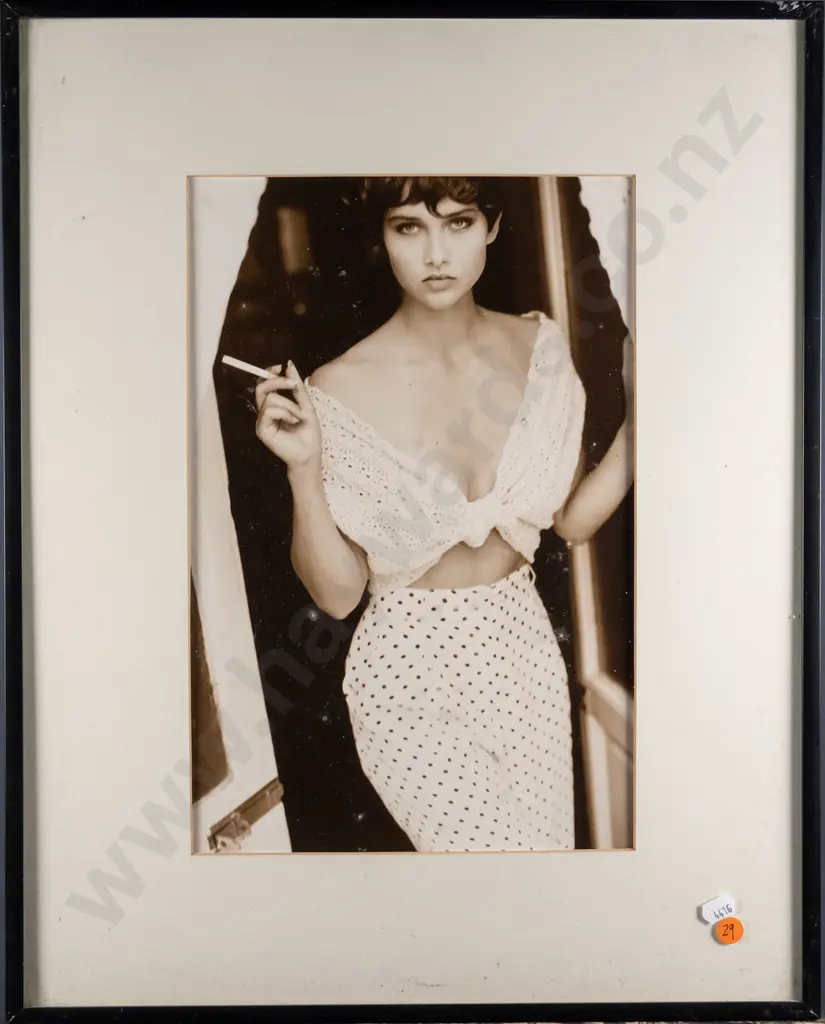 framed fashion photograph circa 1980s, photographer unknown - debris & fungus under glass, frame is H520 W420 Image 1++