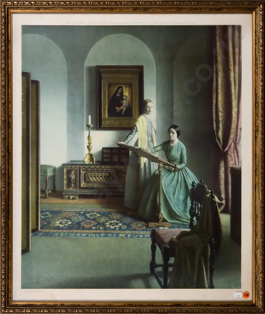 gilt framed print - "The sampler" H-530 W-440 Image 1++