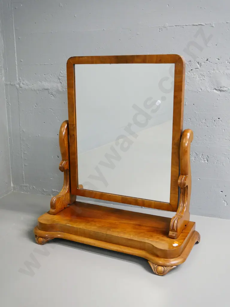 restorer's Victorian walnut dressing table cheval mirror - supports very loose H-680 W-570 D-280 Image 1++